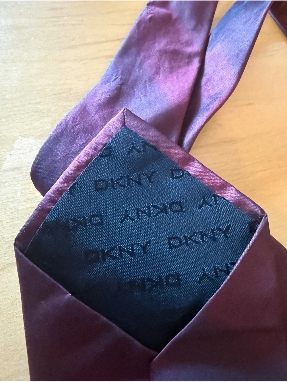 DKNY Burgundy Silk Tie Made in USA
